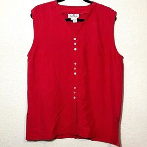 Vintage 90s Silk Land Sleeveless Tunic Vest Top